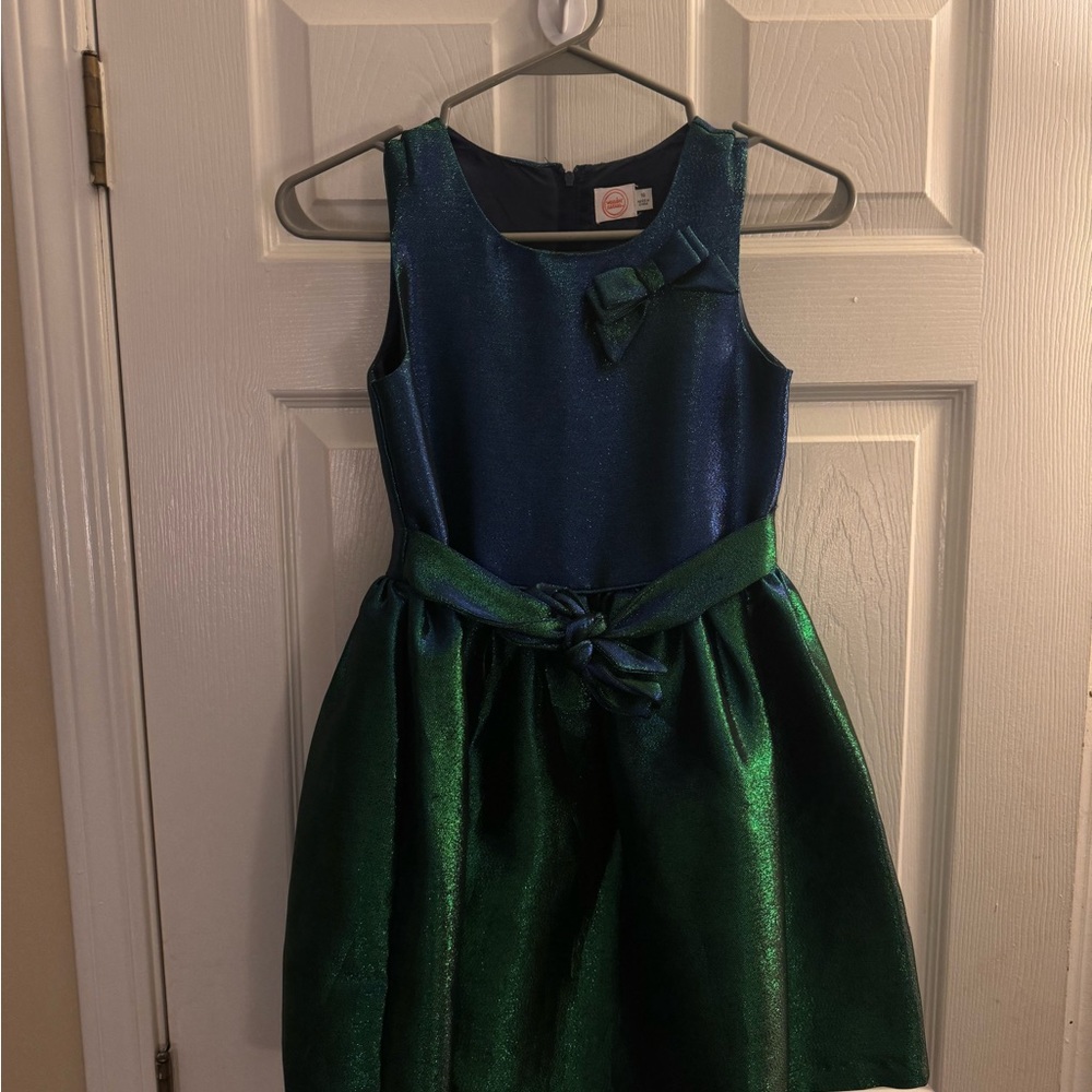 Wonder Nation Girls Iridescent Blue Green Dress Party/ Holiday Size 10